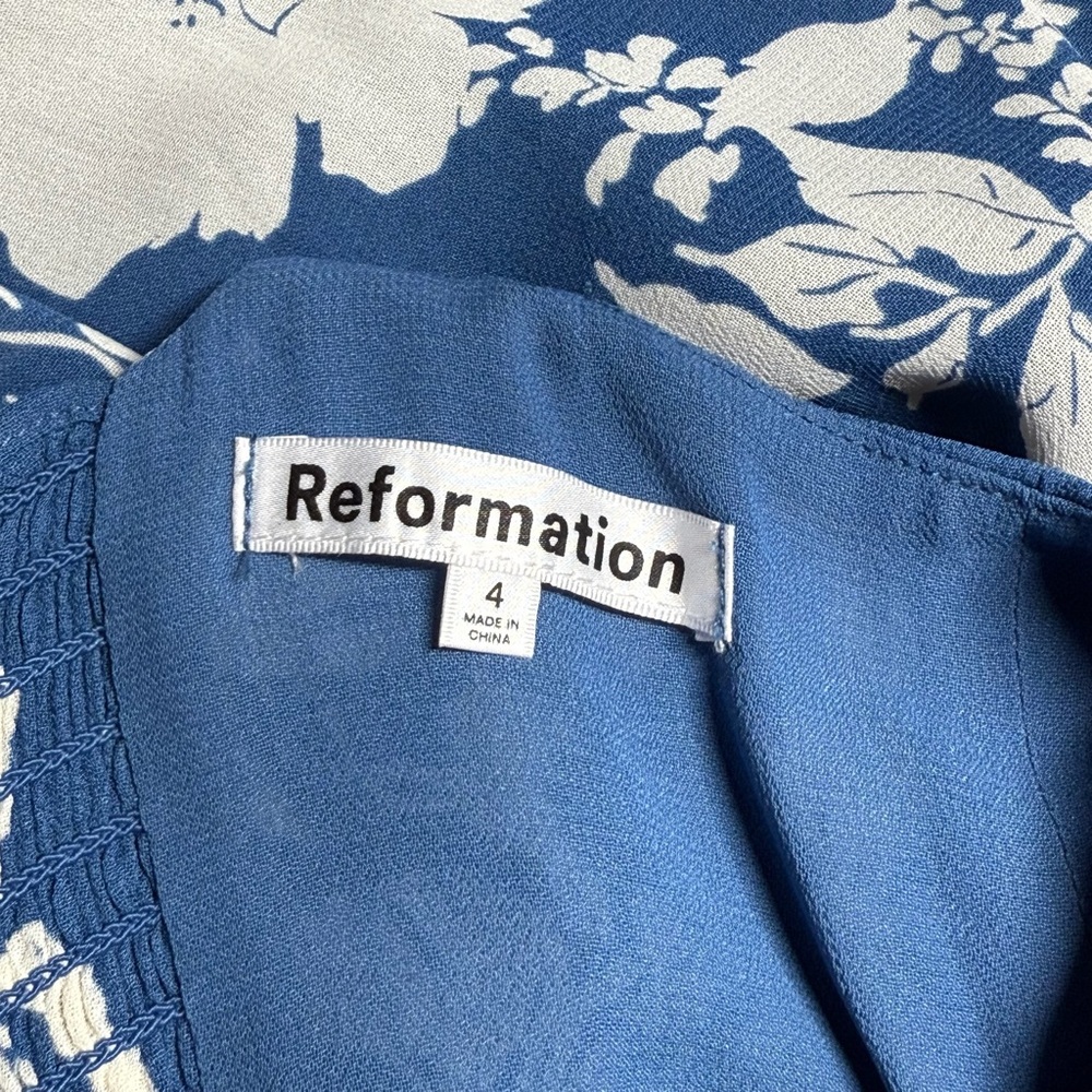 Reformation Blue and White Midi Dress (4) - Picture 5 of 6